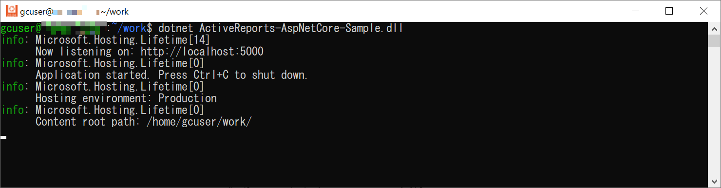 ASP.NET Coreアプリケーションの実行